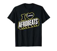 I Heart Afrobeats - Musica Africana Gialla e Nera Grassetto Maglietta