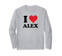 I Heart Alex First Name I Love Personalized Stuff Maglia a Manica