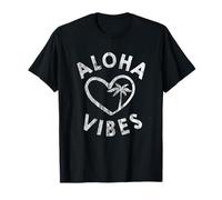 I Heart Aloha Vibes Hawaii Palma Stile Vintage Maglietta