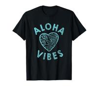 I Heart Aloha Vibes Ondulato Hawaii Stile Vintage Maglietta