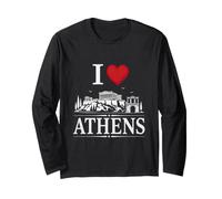 I Heart Athens I Love Athens Souvenir Maglia a Manica