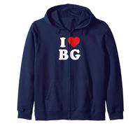 I Heart BG Initials I Love B.G. First And Last Name B G Felpa con Cappuccio