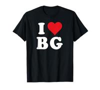 I Heart BG Initials I Love B.G. First And Last Name B G Maglietta