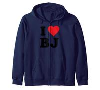 I Heart BJ Initials I Love B.J. First And Last Name B J Felpa con Cappuccio