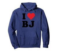 I Heart BJ Initials I Love B.J. First And Last Name B J Felpa con Cappuccio