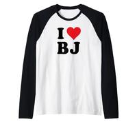 I Heart BJ Initials I Love B.J. First And Last Name B J Maglia con Maniche Raglan