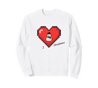 I Heart Christmas I Love Christmas Pixel Snowman Gamer Kids Felpa
