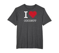 I Heart Coconut, I Love Coconut Maglietta, Uomo Taglie Grandi, Grigio Scuro, 2X Tall