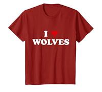 I Heart Dad Mom - Funny I Love Wolf Maglietta, Bambini, Mirtillo Rosso, 6 Anni