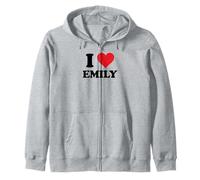 I Heart Emily First Name I Love Custom Stuff Felpa con Cappuccio