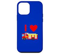 I Heart Fire Truck Design - Camion dei pompieri pixelato Custodia per iPhone 12 mini