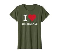 I Heart Ice Cream, I Love Ice Cream Maglietta, Donna, Oliva, S