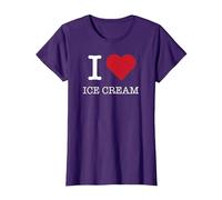 I Heart Ice Cream, I Love Ice Cream Maglietta, Donna, Viola, S