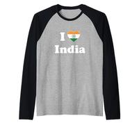 I Heart India Indian I Love India Maglia con Maniche Raglan