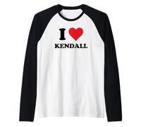 I Heart Kendall First Name I Love Custom Stuff Maglia con Maniche Raglan
