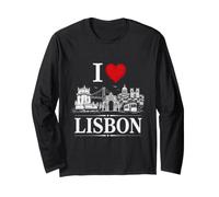 I Heart Lisbon I Love Lisbon Souvenir Maglia a Manica