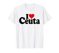 I Heart Love Ceuta Spagna Nord Africa (Testo Nero) Maglietta