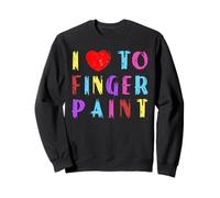 I Heart Love To Finger Paint I'm Paint Carino Coppia Valentine Felpa