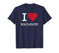 I Heart Maccheroni, I Love Macaroni Maglietta, Uomo, Navy, M