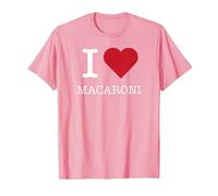I Heart Maccheroni, I Love Macaroni Maglietta, Uomo, Rosa, XXL