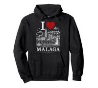 I Heart Malaga I Love Malaga Souvenir Felpa con Cappuccio