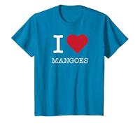 I Heart Mangoes, I Love Mangoes Maglietta, Bambini, Zaffiro, 10 Anni