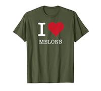 I Heart Melons, I Love Melons Maglietta, Uomo, Oliva, S