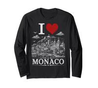 I Heart Monaco I Love Monaco Souvenir Maglia a Manica