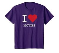 I Heart Movies, I Amo i Film Maglietta, Bambini, Viola, 4 Anni