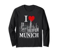 I Heart Munich I Love Munich Souvenir Maglia a Manica