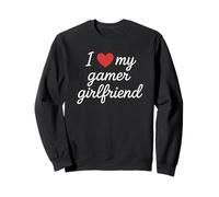 I Heart My Gamer Girlfriend Carino Cursive Cuore Rosso Amore Felpa