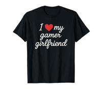 I Heart My Gamer Girlfriend Carino Cursive Cuore Rosso Amore Maglietta