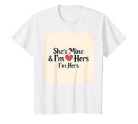 I Heart My Girlfriend: Lei è mia & Sono la Sua Citazione Romantica Maglietta, Bambini, Bianco, 4 Anni