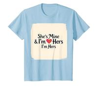 I Heart My Girlfriend: Lei è mia & Sono la Sua Citazione Romantica Maglietta, Bambini, Celeste, 12 Anni