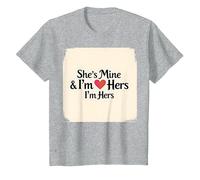 I Heart My Girlfriend: Lei è mia & Sono la Sua Citazione Romantica Maglietta, Bambini, Grigio Melange, 3 Anni