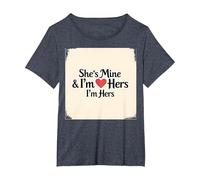 I Heart My Girlfriend: Lei è mia & Sono la Sua Citazione Romantica Maglietta, Donna Plus-Size, Pervinca, 3X