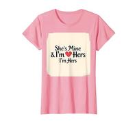 I Heart My Girlfriend: Lei è mia & Sono la Sua Citazione Romantica Maglietta, Donna, Rosa, S