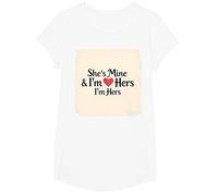 I Heart My Girlfriend: Lei è mia & Sono la Sua Citazione Romantica Maglietta, Ragazze, Bianco, L