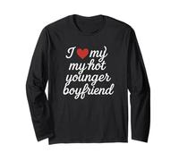 I Heart My Hot Younger Boyfriend Romantico Design Carino Maglia a Manica
