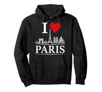 I Heart Paris I Love Paris Souvenir Felpa con Cappuccio