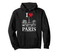 I Heart Paris I Love Paris Souvenir Felpa con Cappuccio