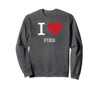 I Heart Pies, I Love Pies Felpa, Unisex per Adulti, Grigio Scuro, L