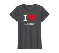 I Heart Rabbit, I Love Rabbit Maglietta, Donna, Grigio Scuro, XL