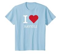 I Heart Ravioli, I Love Ravioli Maglietta, Bambini, Celeste, 12 Anni