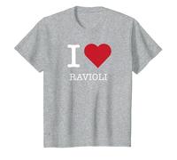 I Heart Ravioli, I Love Ravioli Maglietta, Bambini, Grigio Melange, 6 Anni