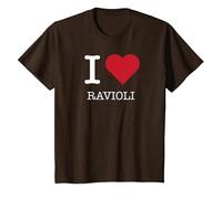 I Heart Ravioli, I Love Ravioli Maglietta, Bambini, Marrone, 6 Anni
