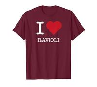 I Heart Ravioli, I Love Ravioli Maglietta, Uomo, Bordeaux, M