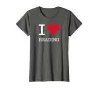 I Heart Reading, Amo Leggere Maglietta, Donna, Asfalto, S