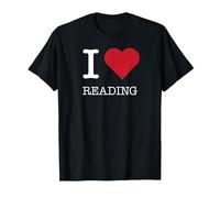 I Heart Reading, Amo Leggere Maglietta, Uomo, Nero, S