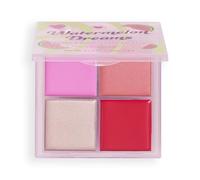 I Heart Revolution Watermelon Dreams Blush & Highlighter Quad, Palette in Crema con Blush e Illuminante, Vegano e Cruelty-Free, 2.8g